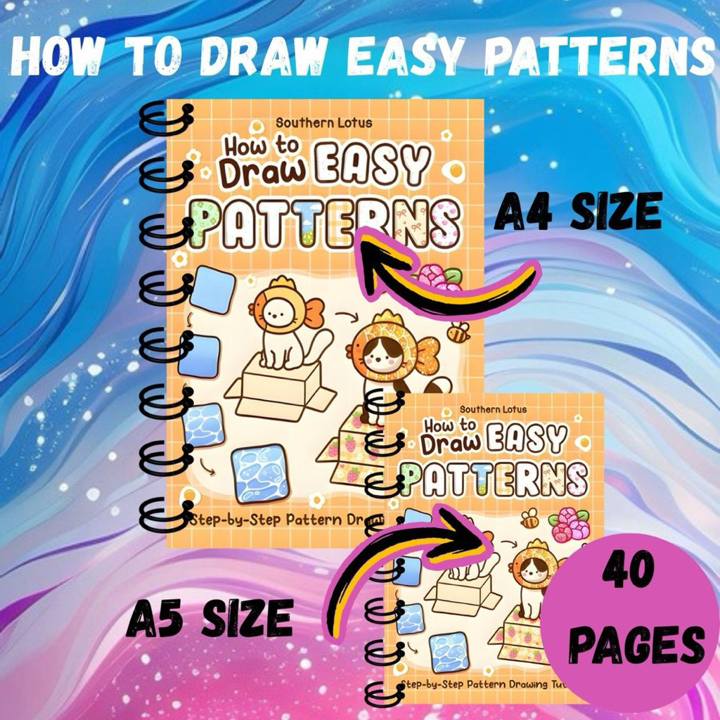 HOW TO DRAW EASY PATTERN – สมุดระบายสีสําหรับเด็ก วัยรุ่น และผู้ใหญ่ A5/A4