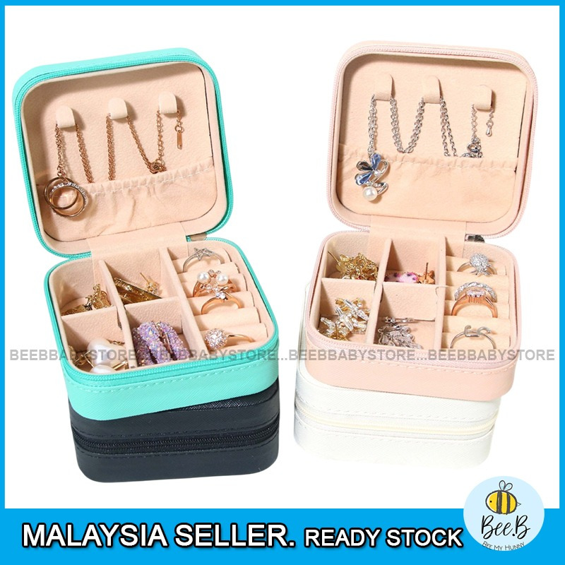 Kotak Perhisan เด็กกล่องเก็บเครื่องประดับคลิปผม Organizer ต่างหูสร้อยคอแหวนซิปกล่องอุปกรณ์เสริมกล่อง