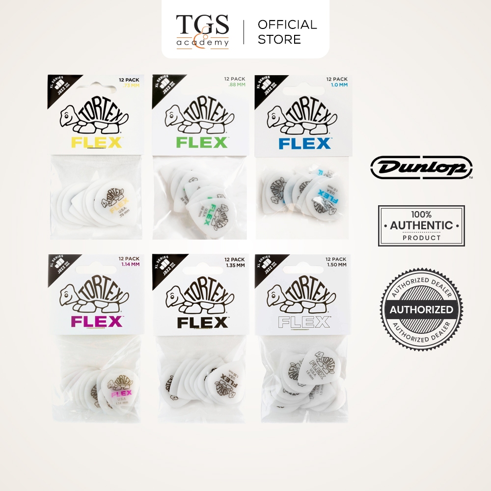 Jim Dunlop 466P Tortex Flex Jazz III XL ปิ๊กกีตาร์ (0.73mm - 1.50mm) - 12 ชิ้น/แพ็ค