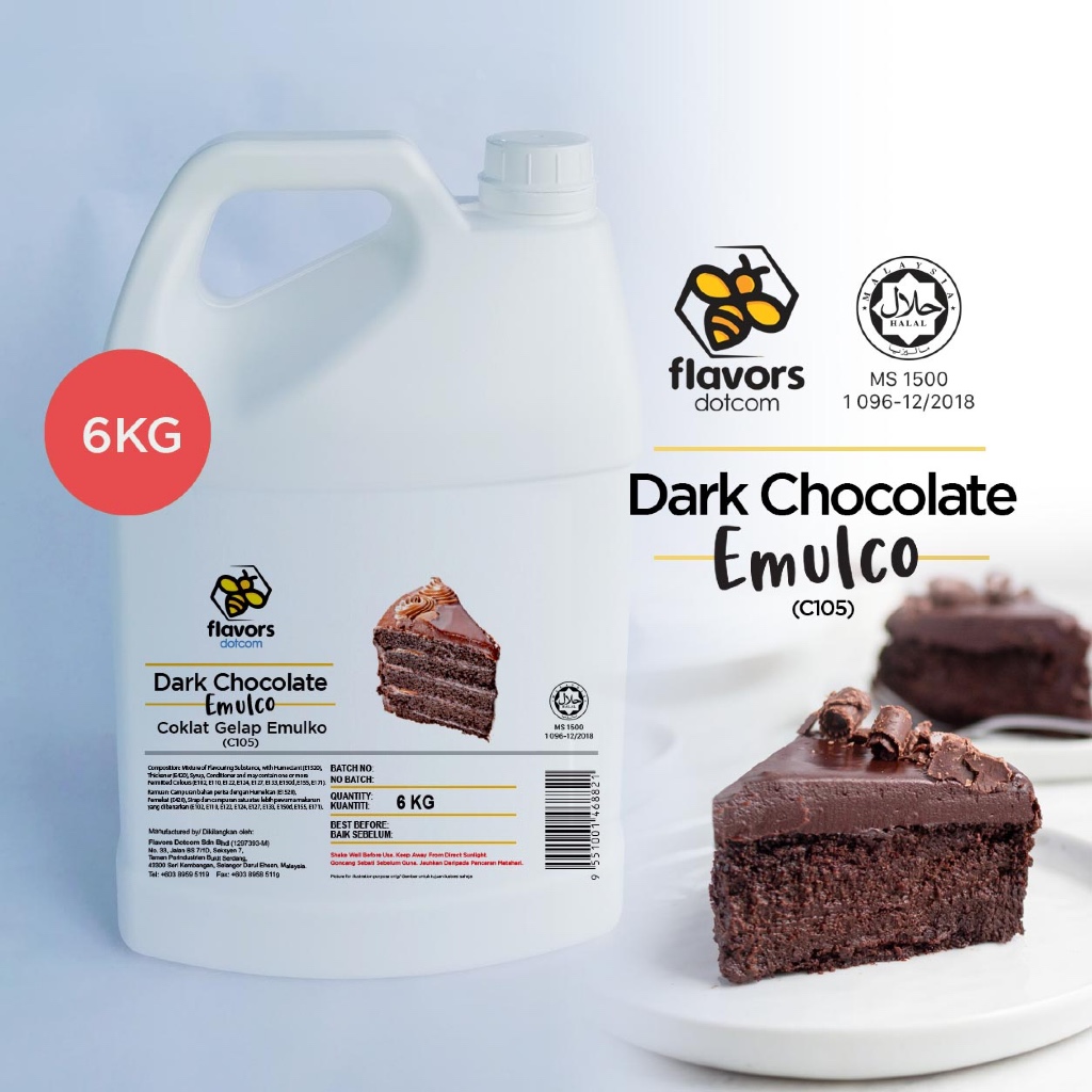 [HALAL] อาหาร Dotcom Flavouring – ดาร์กช็อกโกแลต Emulco C105 (2.5KG/6KG)