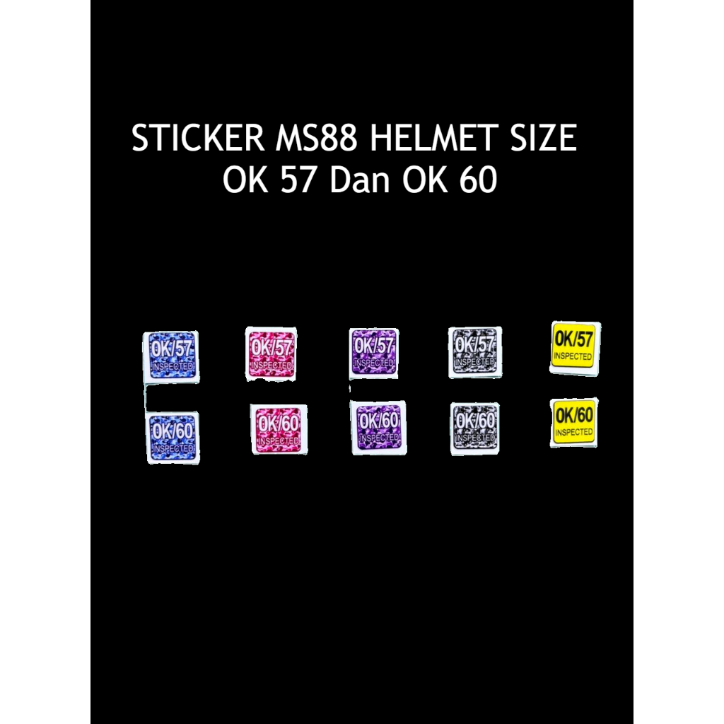 สติ๊กเกอร์ MS88 หมวกกันน็อค SIZE 57 Dan SiZE 60
