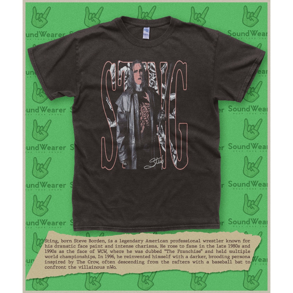 Sting WWCW Wrestler WWF nWo เสื้อยืดมวยปล้ํา