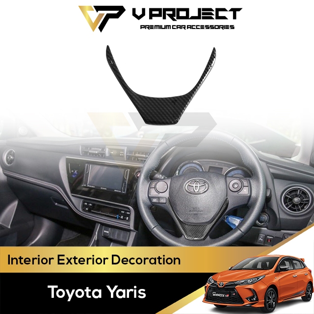 Toyota Yaris XP150 พวงมาลัย Lower V คาร์บอนไฟเบอร์ออกแบบซับ 2019-2023 XP150 Facelift V โครงการรถอุปก