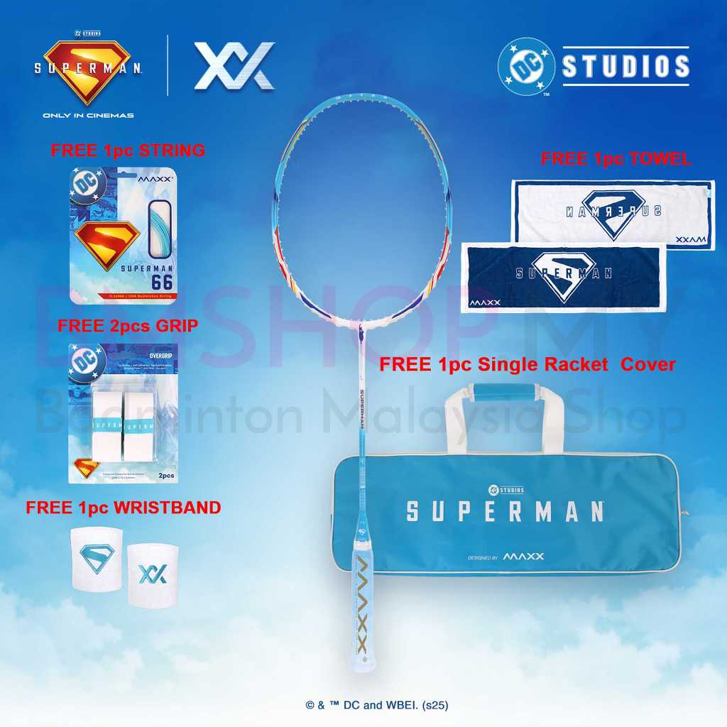 ไม้แบดมินตัน MAXX Superman - Superman Last Son of Krypton (ฟรี Superman Ed. ปก สตริง กริ๊ป ผ้าขนหนู & สายรัดข้อมือ)