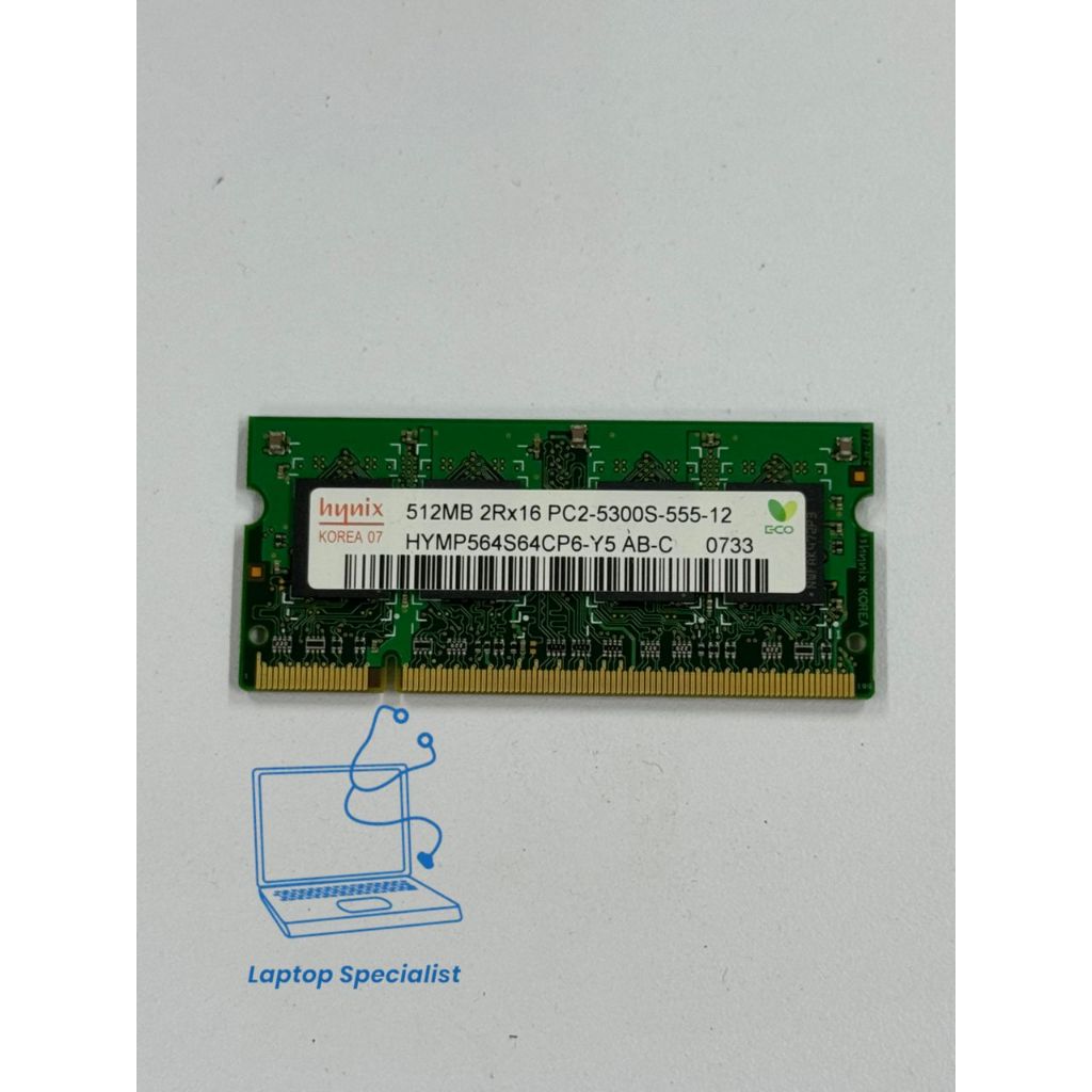 Hynix 512MB 2Rx16 PC2-5300S-555-12 HYMP564S64CP6-Y5 แล็ปท็อป RAM