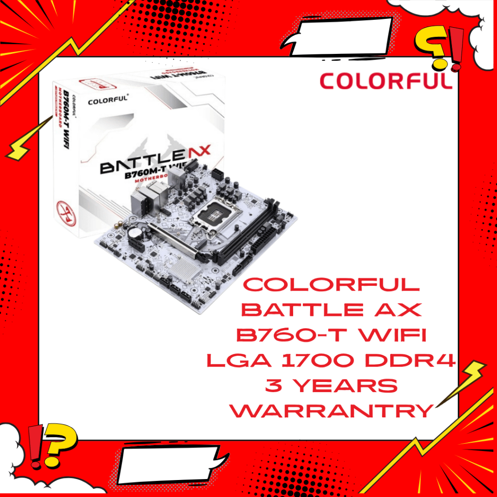COLORFUL Battle-AX B760M-T WIFI V20 WHITE + Intel Core i5-12400F / 14400F Combo Deal – Performance &