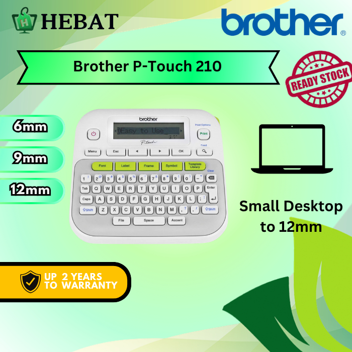 Brother P-Touch PT-D210 Portable Label Maker เครื่องพิมพ์ลามิเนตสติกเกอร์คล้าย PT-H110 K200 K400 D21