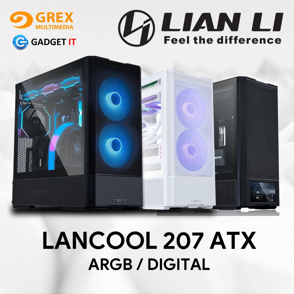 LIAN LI LANCOOL 207 ARGB / DIGITAL ATX PC CASING PRE-INSTALLED FANS LIANLI CASE GADGET IT GREX MULTI