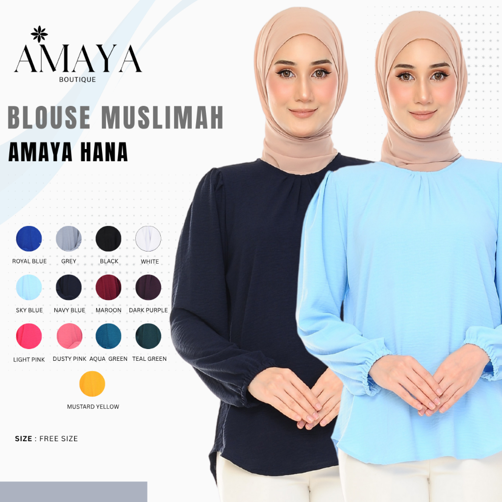 Amaya Boutique – เสื้อ Muslimah Labuh Sesuai Cuaca ผู้หญิงเสื้อลําลองอย่างเป็นทางการแพ็ค 2 ชิ้น
