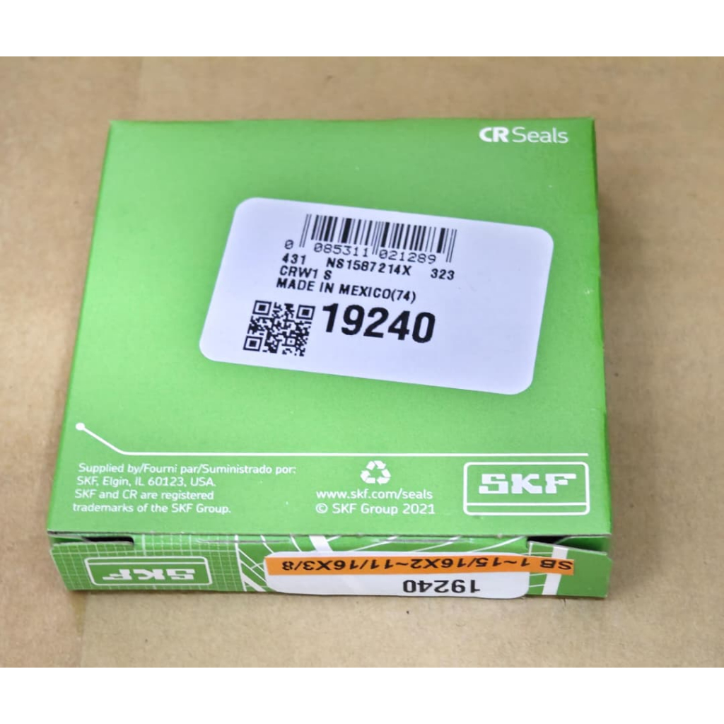 CR SKF ซีลน้ํามัน 19240 SILICONE SB 6988H L30489 8T9592 1~15/16X2~11/16X3/8 49.22X68.22X9.5MM 1.938X