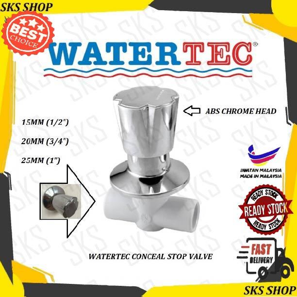 WATERTEC CHROME ABS CONCEAL STOP COCK STOP VALVE / ขนาดให้เลือก 1/2", 3/4", 1 / คุณภาพสูง STOP COCK