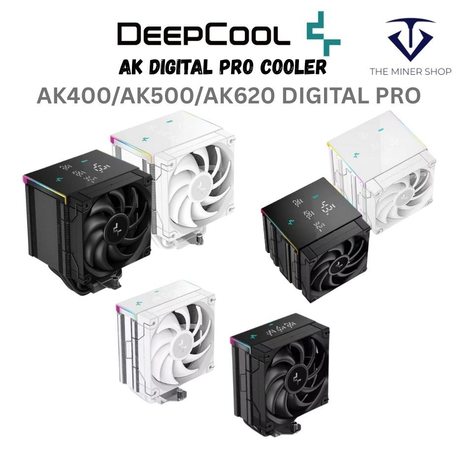 DEEPCOOL AK620 / AK500 / AK400 DIGITAL PRO คูลเลอร์ CPU สีดํา / สีขาวพร้อมจอแสดงผลอุณหภูมิหน้าจอดิจิ