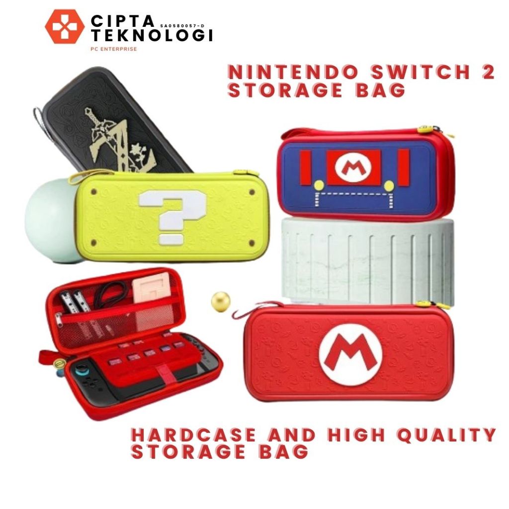 [Nintendo Switch 2] กระเป๋าเก็บของ กระเป๋าเคสแข็ง Mario, Zelda, Nice Design Case