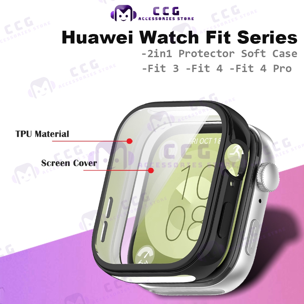 Huawei Watch Fit 4 / Fit4 Pro / Fit 3 Case 2in1 Protector Soft Cover Fit4 Fit4 Pro Fit3 อุปกรณ์เสริม