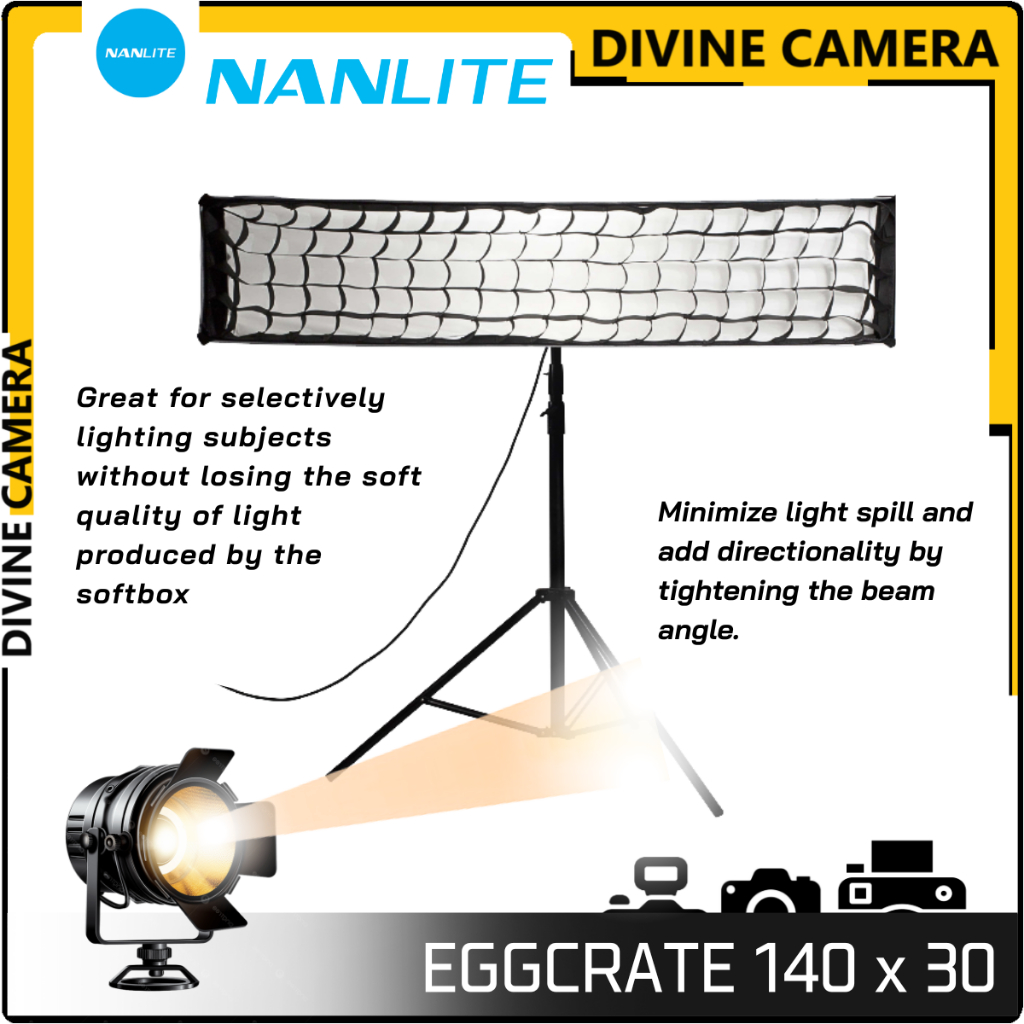 Nanlite EC-140x30cm Eggcrate Grid Strip Softbox