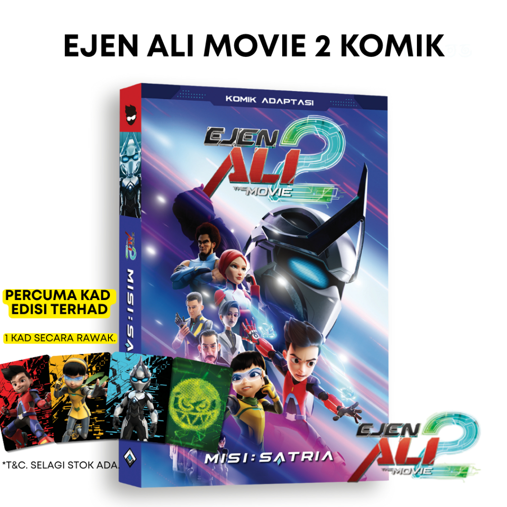 Buku Komik Ejen Ali The Movie 2 Misi Satria หนังสือการ์ตูนมังงะหนังสือ Percuma Kad Edisi Terhad