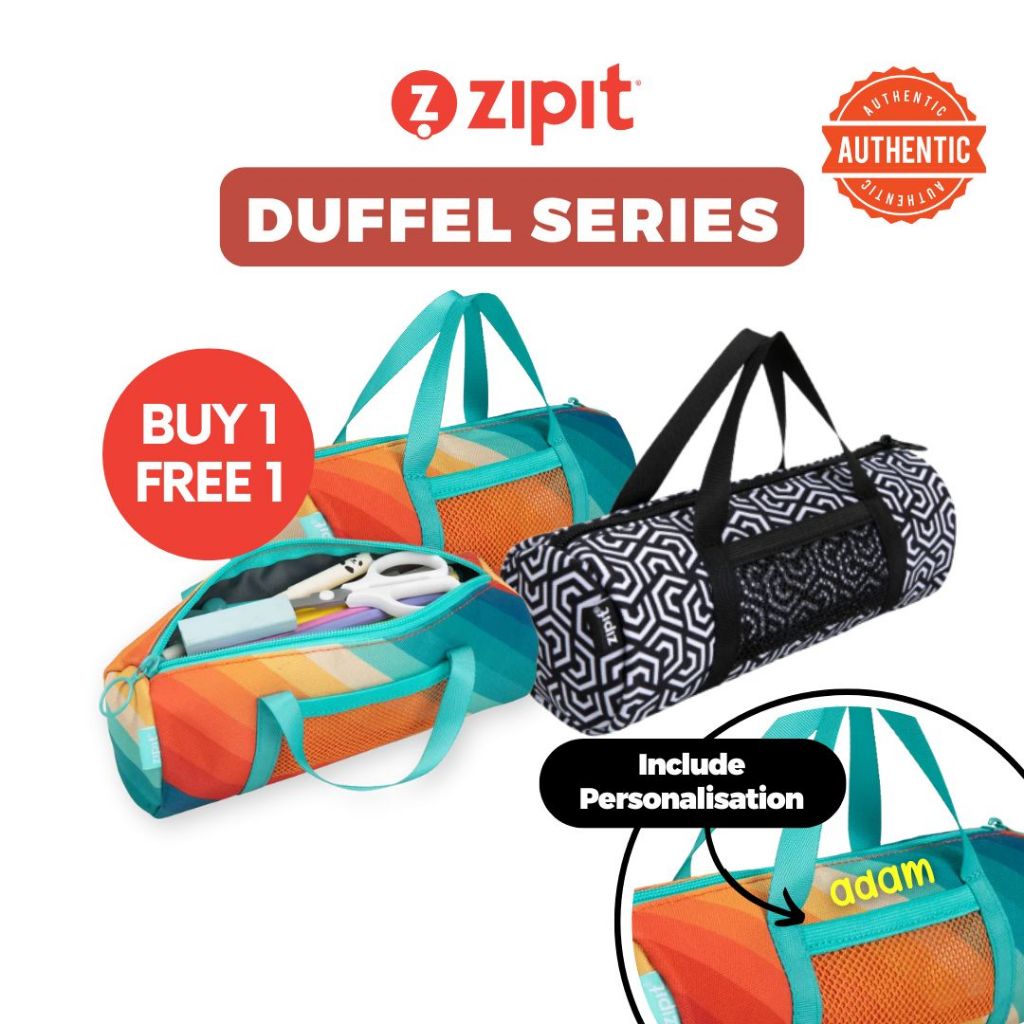 ZIPIT Duffel กล่องดินสอ กระเป๋าดินสอ กระเป๋าดินสอ กระเป๋านักเรียนเด็ก