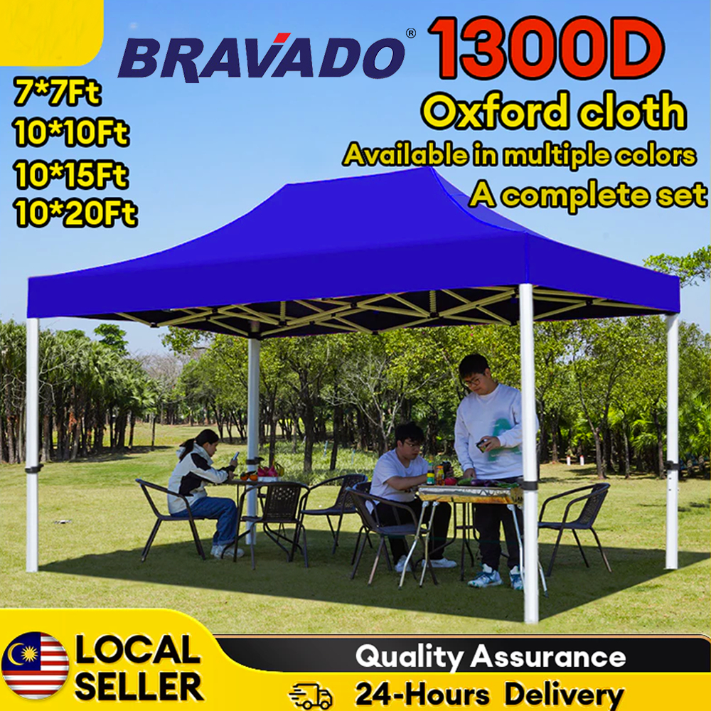 BRAVADO 10x10 Ft Night Market พับ Canopy เต็มชุด Camping เต็นท์ Full Canopy เต็นท์โครงเหล็ก Night Ma