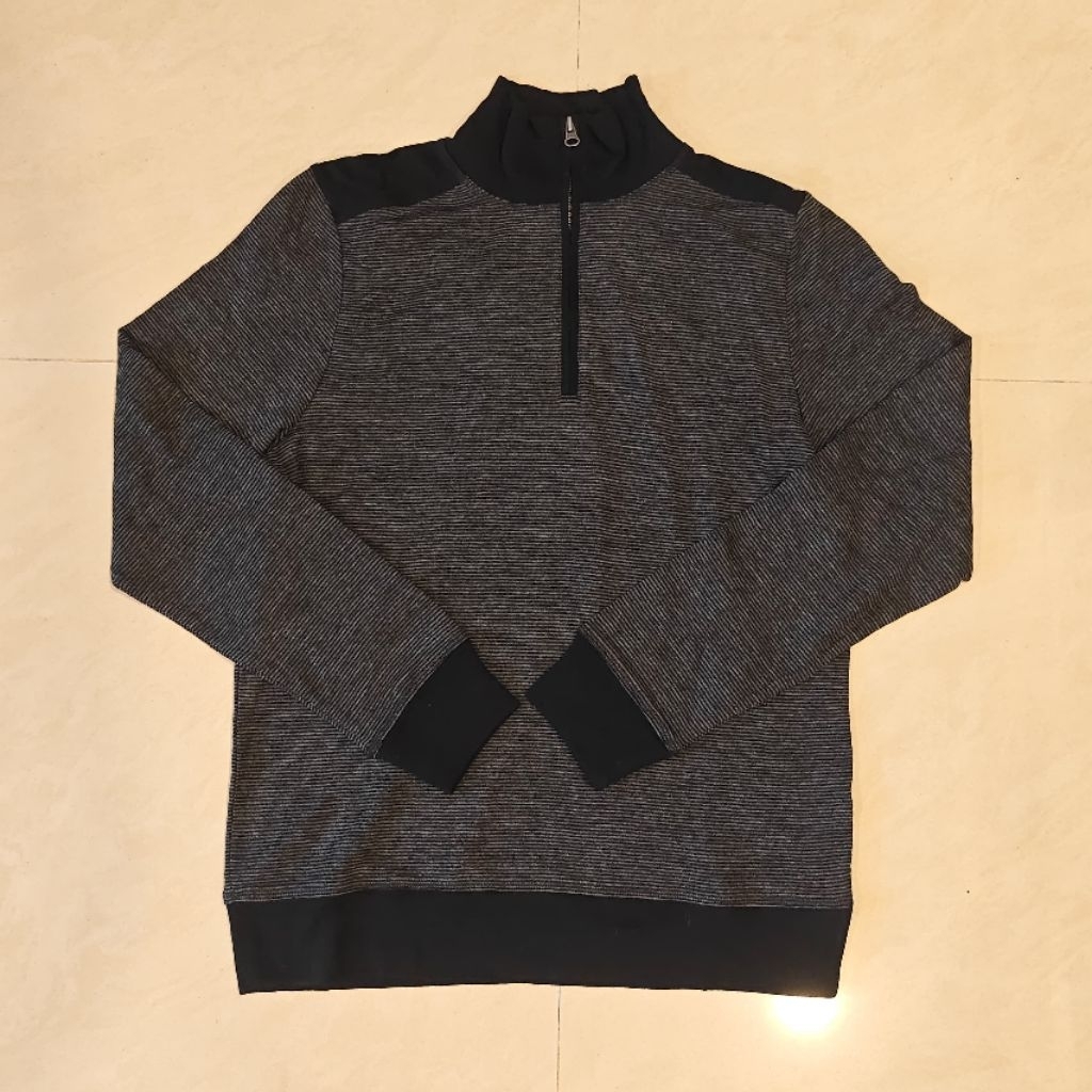 Debil Fish Men Wool Quarter Zip Sweater Size M