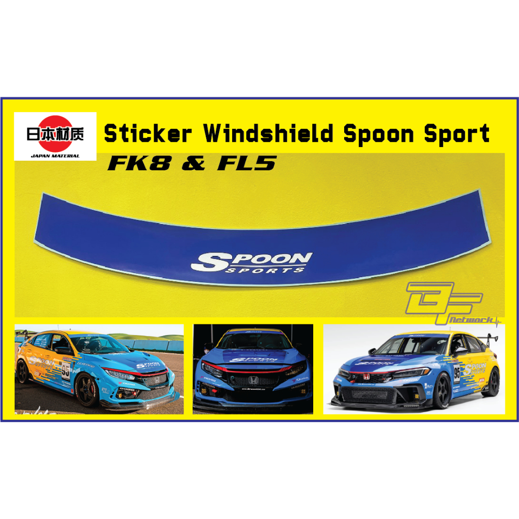 Type R Spoon Sport สติ๊กเกอร์ติดกระจกหน้ารถ Honda FK8 FL5 [ส่งออกสเปค]