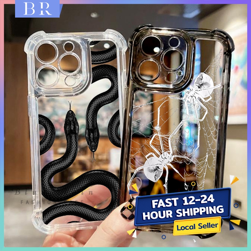 ใช้งานร่วมกับสําหรับ iPhone 16 Pro Max กรณี 15 14 13 12 11 งู entangled 7 8 Plus X XS XR โปร่งใส Anti-Fall TPU โทรศัพท์ Pr