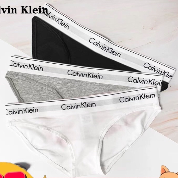 Calvin_klein ผู้หญิงแฟชั่นกางเกงชั้นในผ้าไหมน้ําแข็งเสื้อผ้าเด็กผู้หญิงชุดชั้นในกางเกง