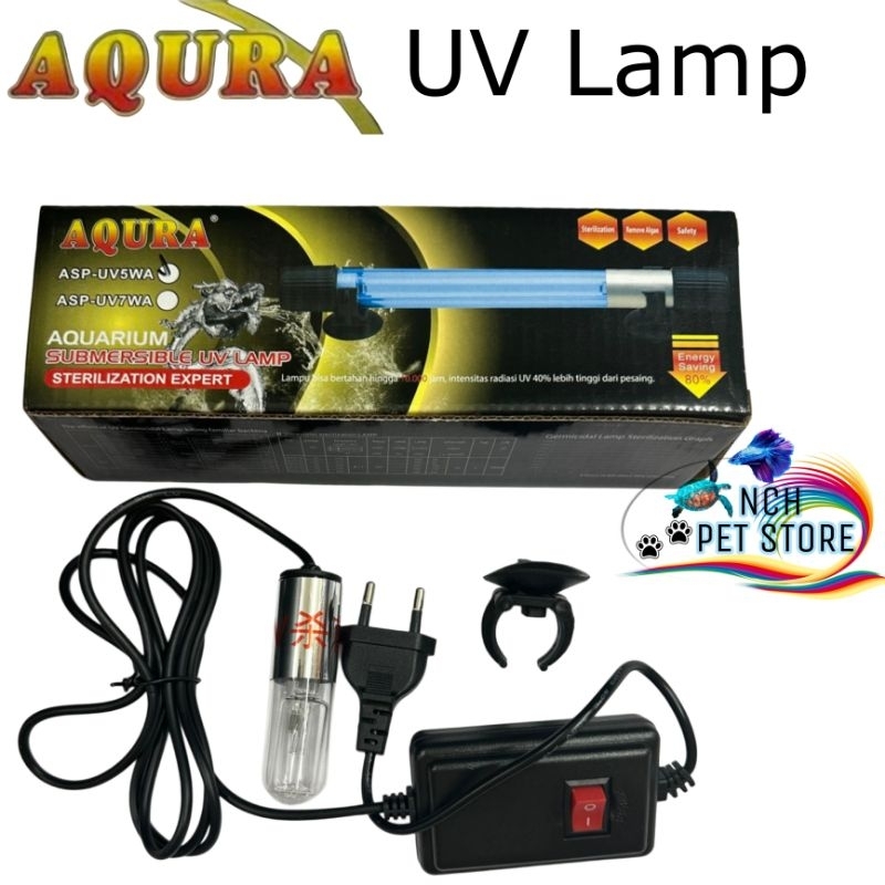 Aqura UV Lamp Disinfection Aquarium Fish Akuarium Ikan Lampu Mini ASP- UV5WA