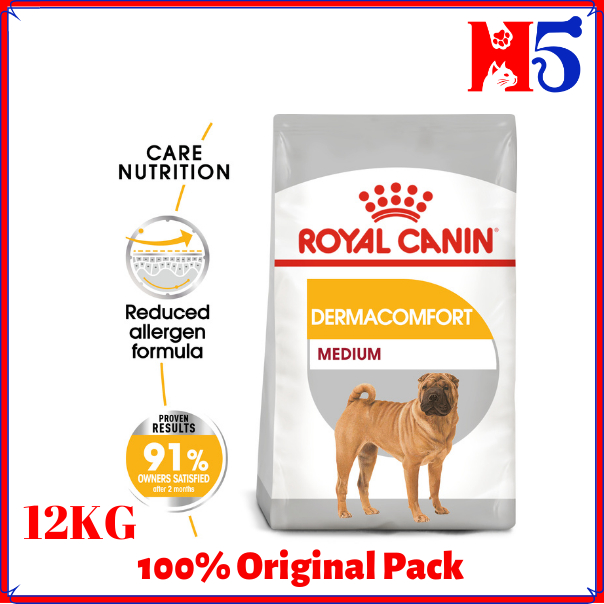 ROYAL CANIN Medium Dermacomfort (12KG) อาหารสุนัขแบบแห้ง/ มาคานัน อันจิง/ อาหารสัตว์เลี้ยง