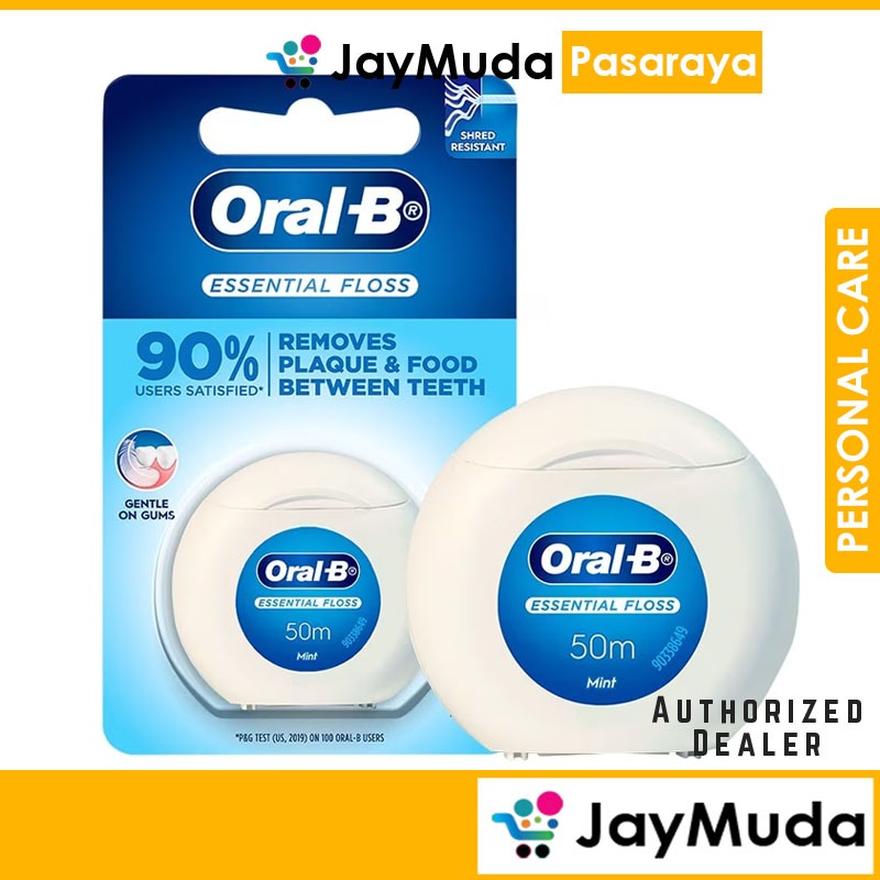 Oral-B Essential Floss Mint Dental Floss 50Metel Waxed Floss รสมิ้นต์