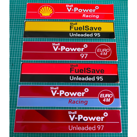 Shell V POWER RACING / FUELSAVE UNLEADED 95 / V POWER 97 EURO 4M STICKER ️PRINITNG STICKER ️