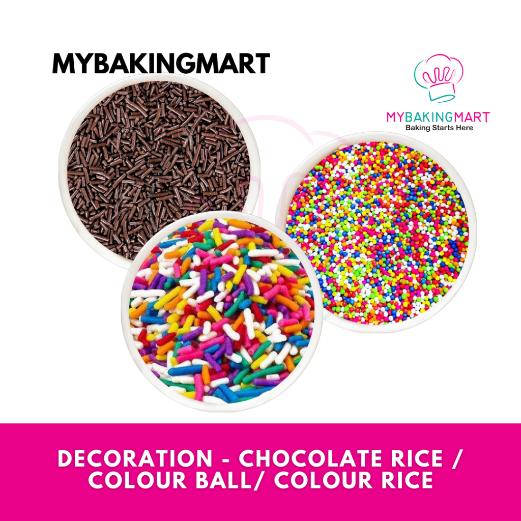 FLUFFY Chocolate Rice 250g / Colour Ball 100g - Decoration Sprinkle - Coklat Urai