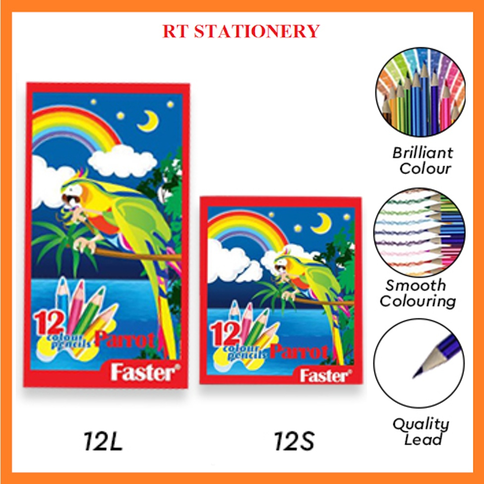 Faster Parrot ดินสอสี 12s 12L 24L - (กล่อง) ดินสอสีสีสีสีสีสีสี Colouring