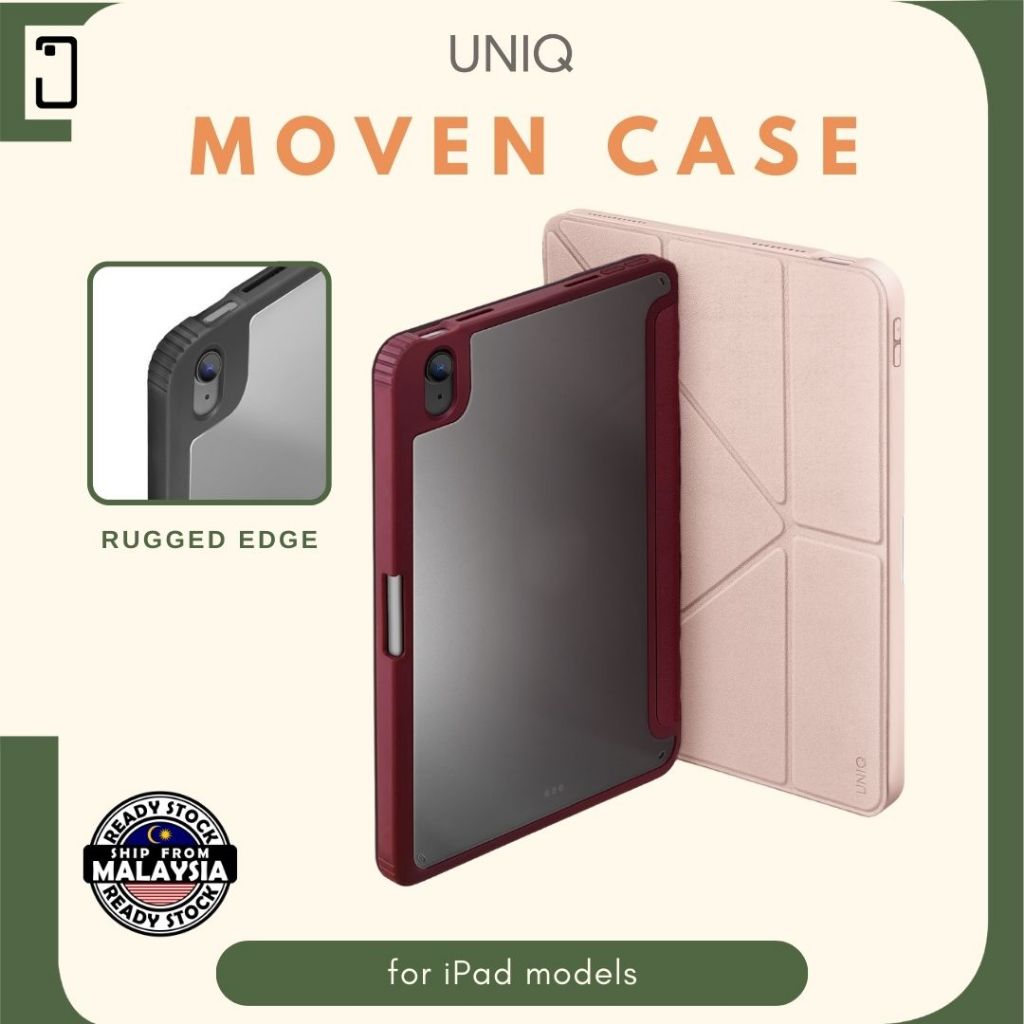 UNIQ MOVEN Flip Stand เคสแท็บเล็ตสําหรับ iPad Pro 12.9 2022 2021 / Air 5 4 / Mini 7 6 ปลอกกันกระแทก
