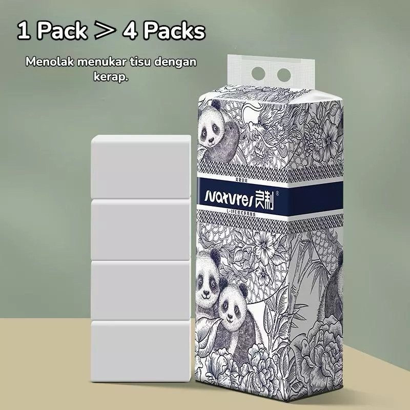 Tisu Royo Panda Tissue แขวนกระดาษเช็ดหน้า Cheerful Tissue แขวนสบาย制纸巾 餐卫生纸