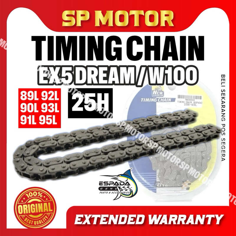 Espada TIMING CHAIN RACING (EX5/EX5 DREAM/EX5 CLASS 1/WAVE100) ขนาดปรับแต่งพิเศษ (89L,90L,91L,92L,93L,95L) RACING