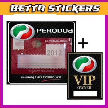 สติ๊กเกอร์ Roadtax ขนาดปี 2024 / สติ๊กเกอร์ Plat / สติ๊กเกอร์ VIP / Touch & Go - รุ่น Perodua