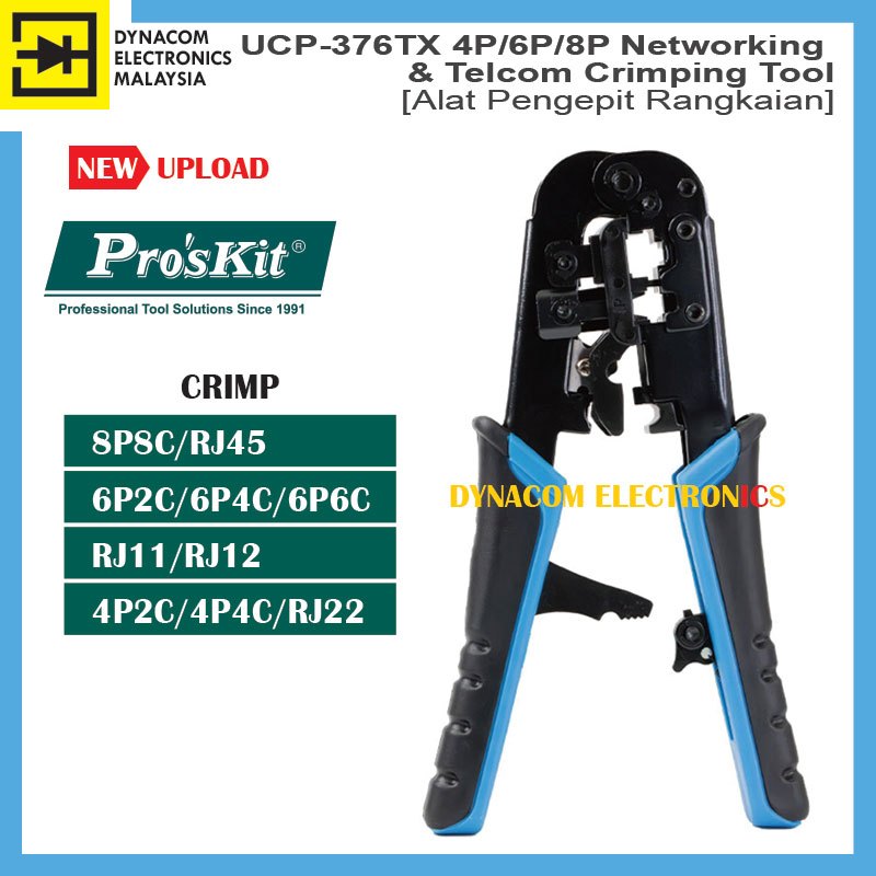 UCP-376TX 4P/6P/8P Networking & Telcom Crimping Tool [Alat Pengepit Tangkaian]