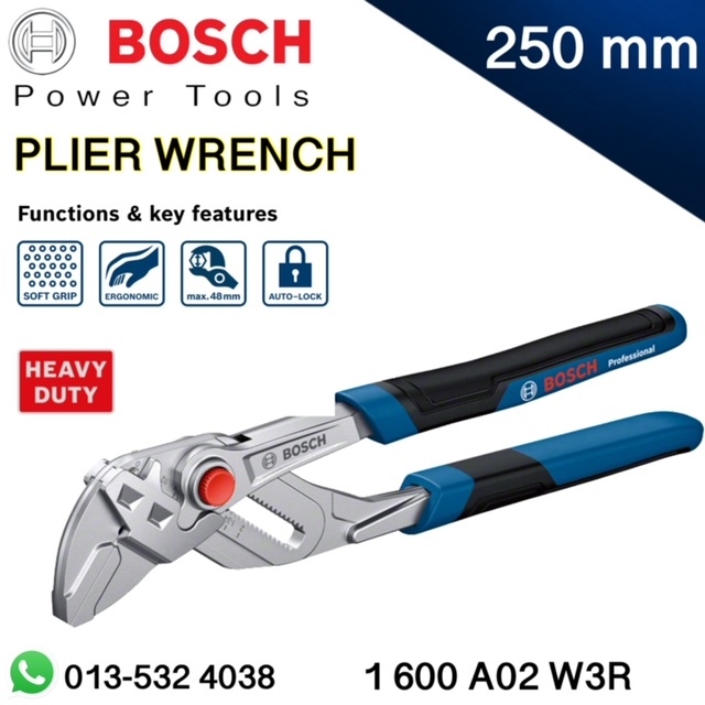 BOSCH PLIER WRENCH 250MM 1600A02W3R