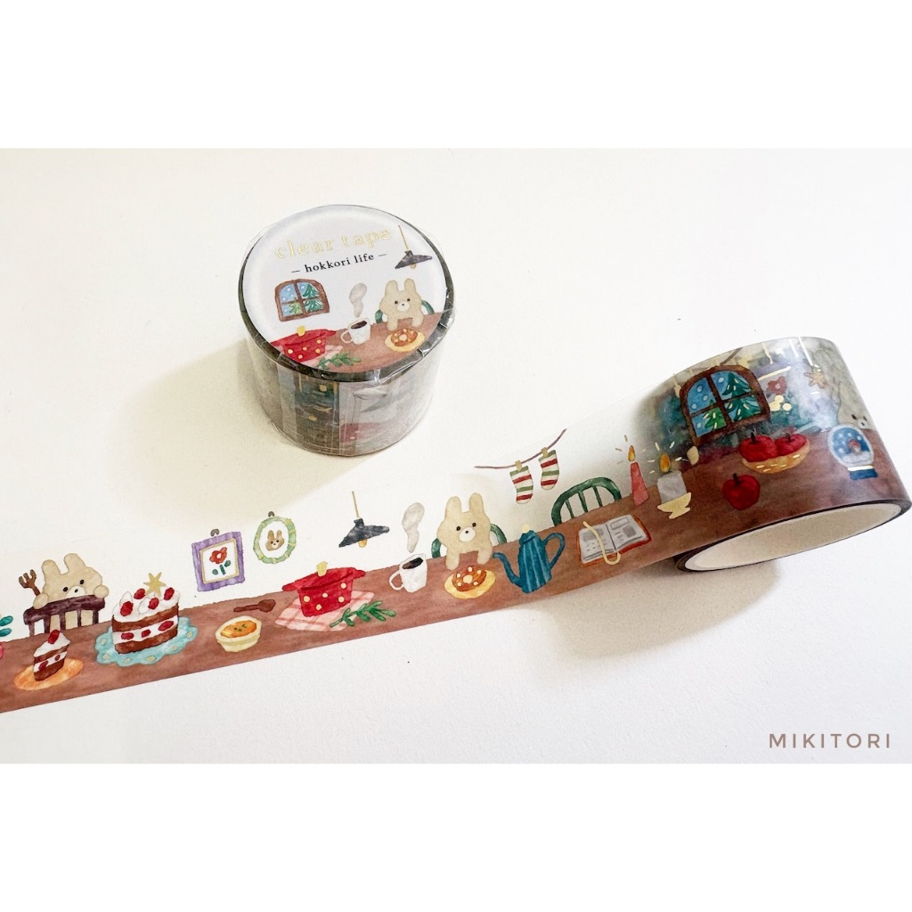 Mind Wave Japan Hokkori Life Animal Home Clear Washi Tape Masking Tape Sticker