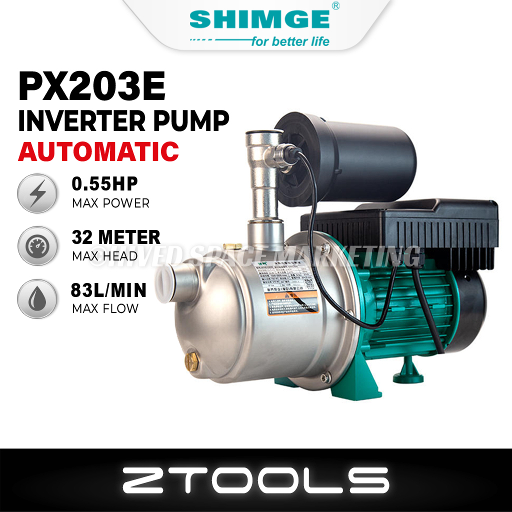 (Super Silent) SHIMGE PX203E PX404E ปั๊มน้ําอินเวอร์เตอร์ 0.5HP 1HP แรงดันคงที่ Booster Pump Pam Air