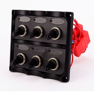 MARINE BOAT SWITCH PANEL 6 GANG (สวิตช์หมุนพร้อมไฟ LED)