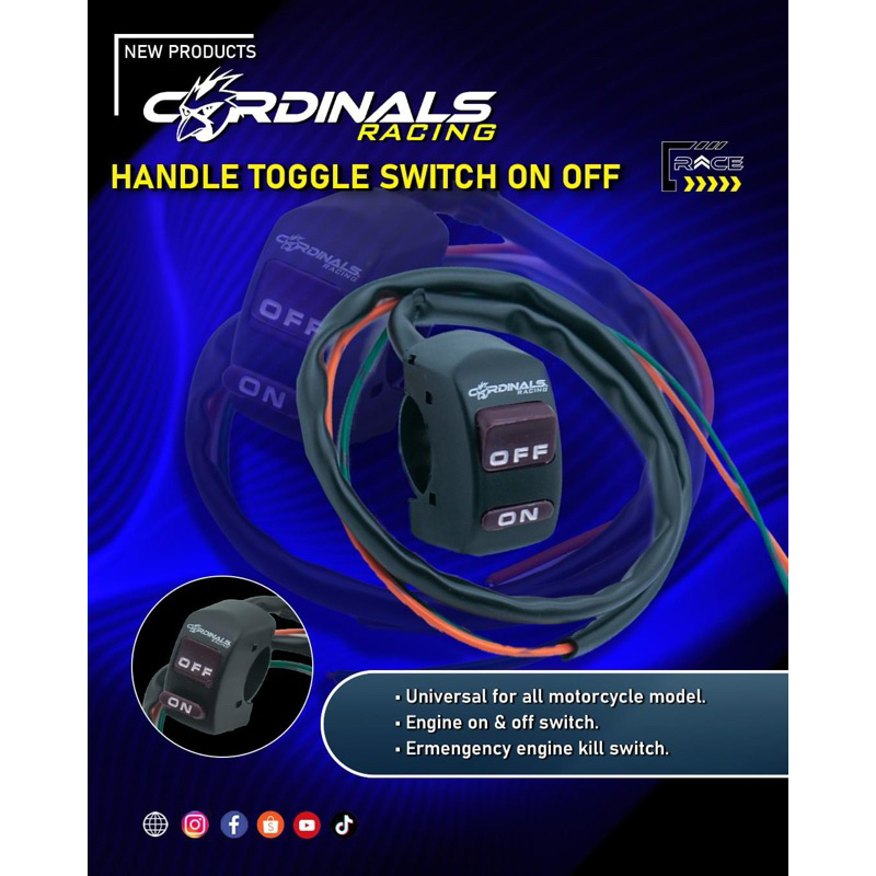 Cardinals Racing Handle Toggle Switch เปิด/ปิด