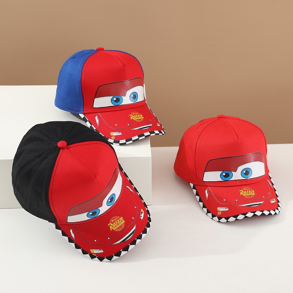 Teen Boys Hats Lightning Mcqueen Baseball Children Sun Visor Adjustment Baseball Cap Topi Budak Hat