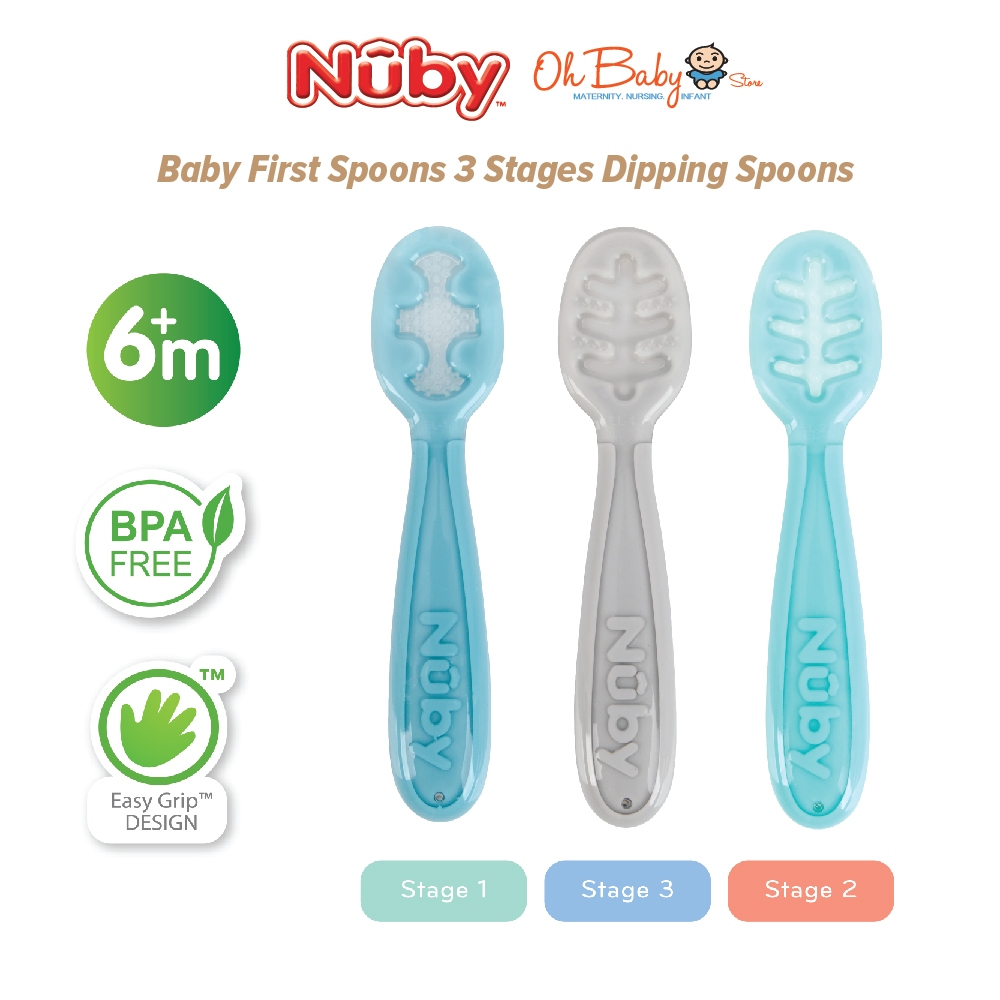 ช้อนจุ่ม Nuby Baby First Spoon 3 ขั้นตอน