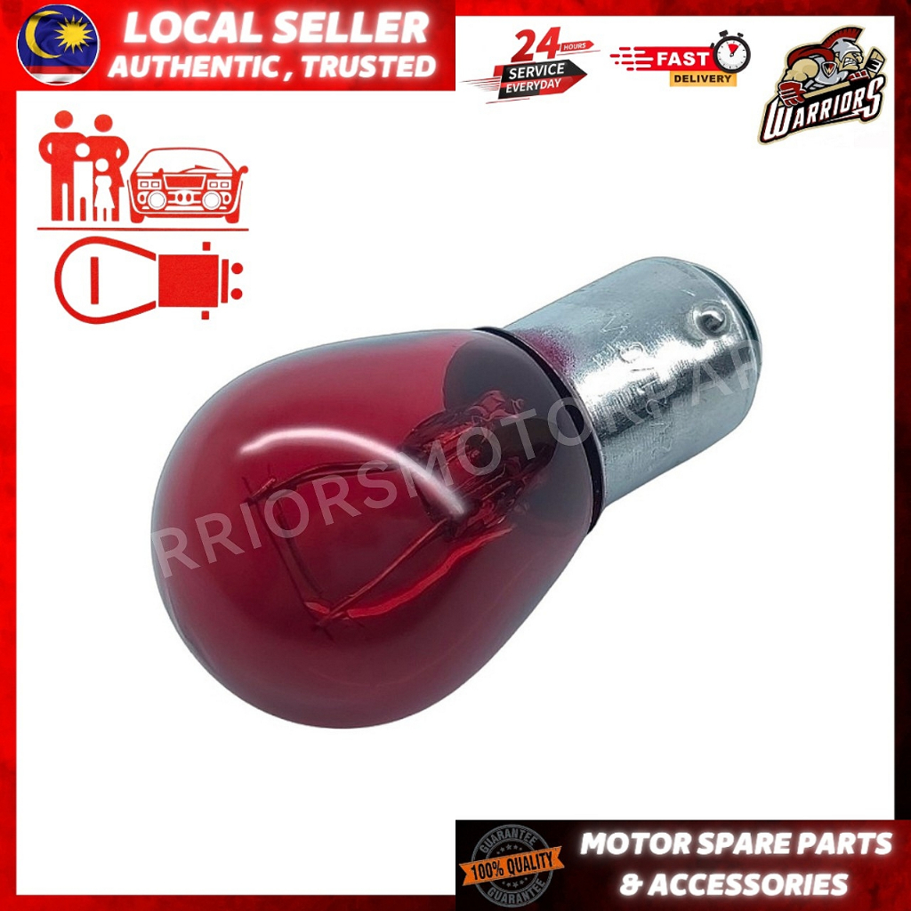 TAIL LAMP BULB [AUTO] REAR BULB (1PC) S25 12V 21/6W (สีแดง) MENTOL LAMPU BELAKANG MERAH 1BIJI (คุณภา
