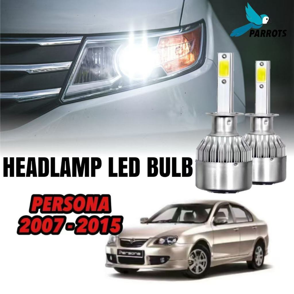 2pcs PROTON PERSONA (2007-2015) ไฟหน้าหลอดไฟ LED 6000K สีขาว HID ไฟหน้า High Low Beam Spotlight Besa