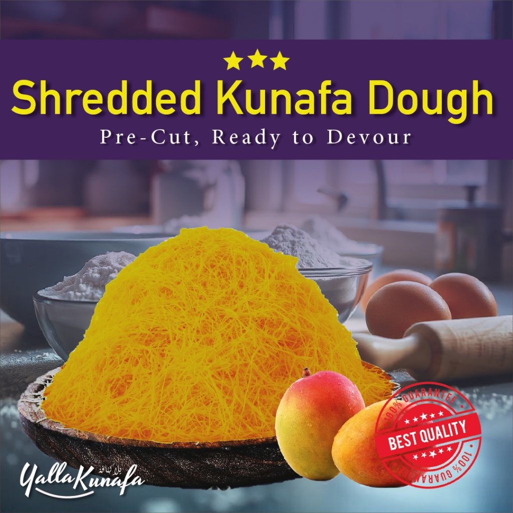 Mango Shredded Kunafa Dough 500g / 1Kg by Yalla Kunafa - Ready Stock