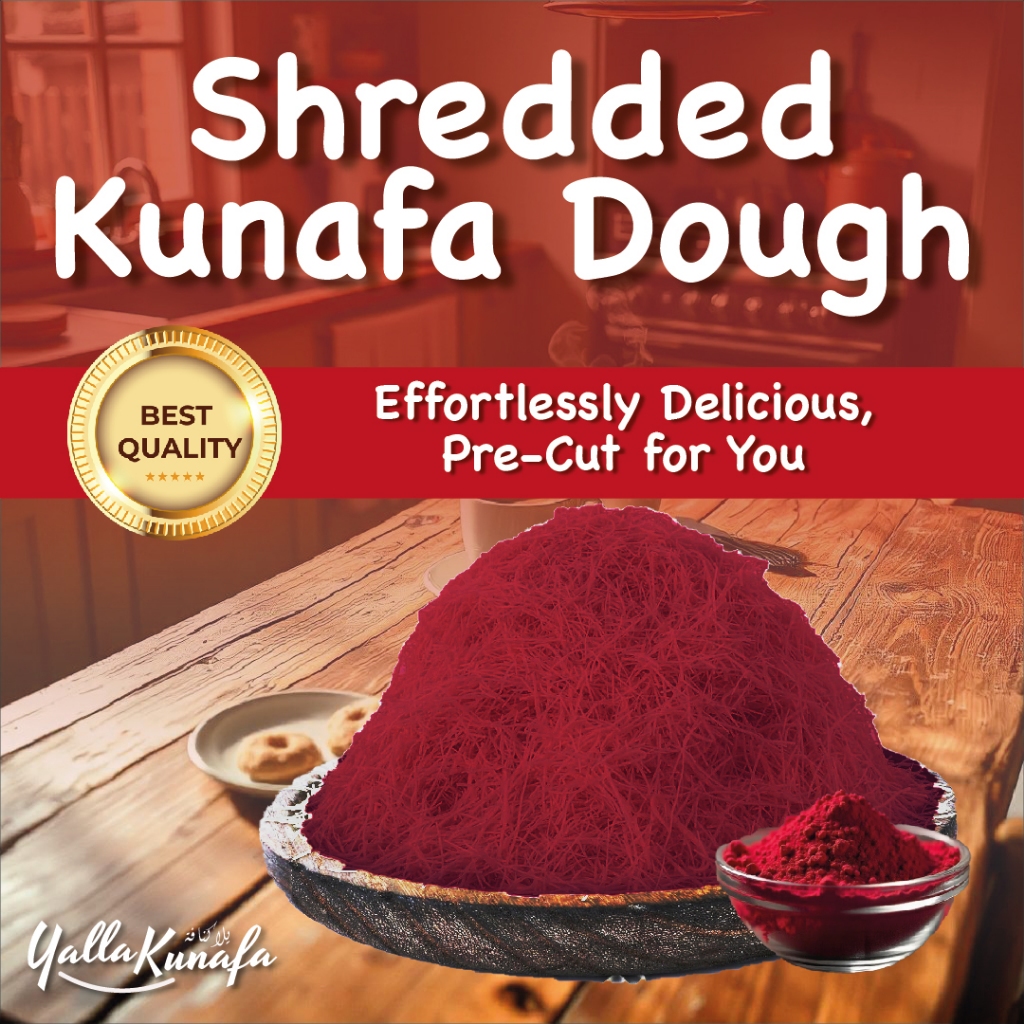 500g / 1 Kg Red Velvet Shredded Kunafa Dough Delicious Taste by Yalla Kunafa