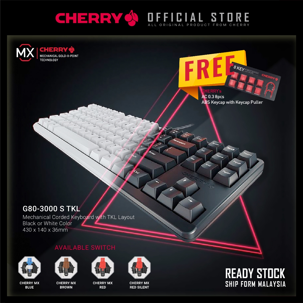 CHERRY G80-3000 S TKL Mechanical Wired Gaming Keyboard Non Backlit