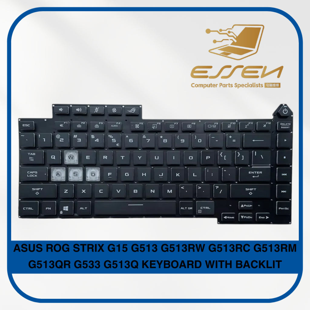 แป้นพิมพ์ทดแทนสําหรับ ASUS ROG STRIX G15 G513 G513RW G513RC G513RM G513QR G533 G513Q คีย์บอร์ดพร้อม 